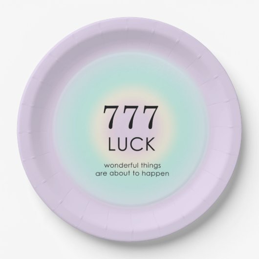 Angel Numerology 777 Luck Pappteller (Vorderseite)
