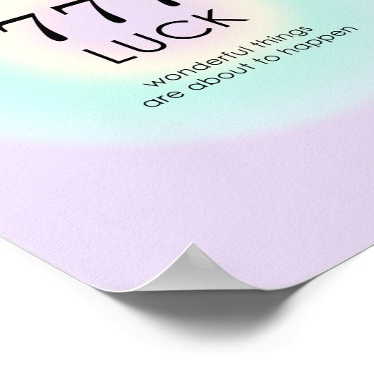 Angel Numerology 777 Luck Poster (Ecke)
