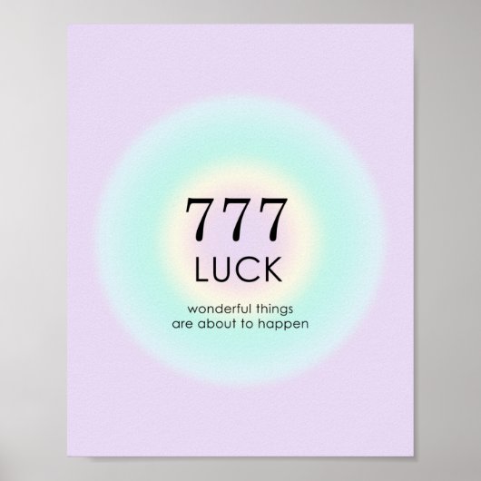 Angel Numerology 777 Luck Poster (Vorne)