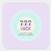 Angel Numerology 777 Luck Quadratischer Aufkleber (Vorderseite)