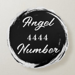 Angel Nummer "4444" Doppelseitig Rundes Kissen