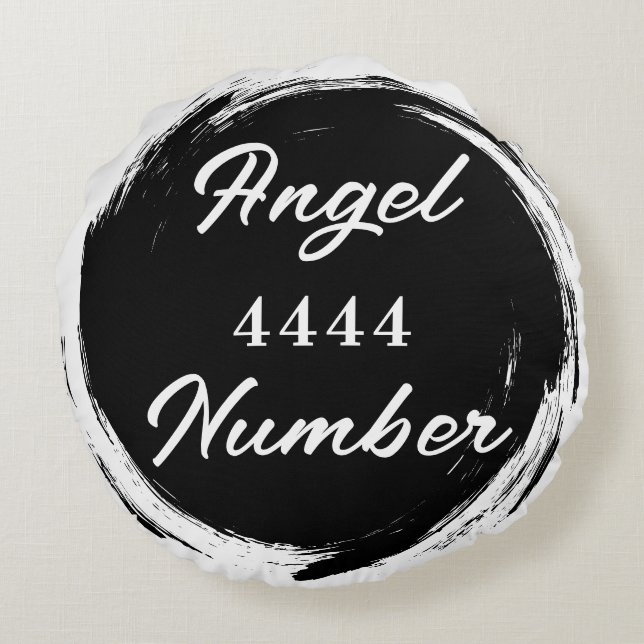 Angel Nummer "4444" Doppelseitig Rundes Kissen (Rückseite)