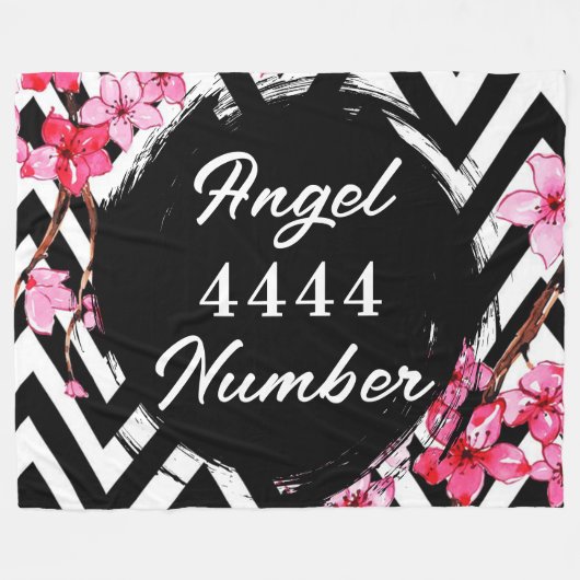 Angel Nummer "4444" Fleecedecke (Vorderseite (Horizontal))