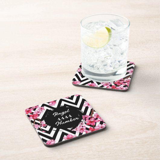 Angel Nummer "4444" Getränkeuntersetzer (Rechte Seite)