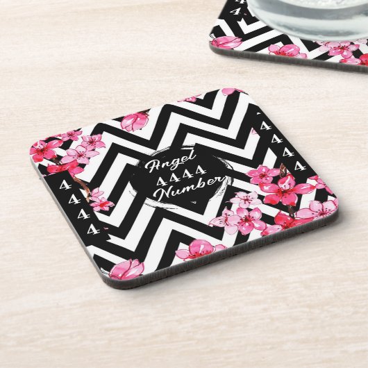 Angel Nummer "4444" Getränkeuntersetzer (Linke Seite)