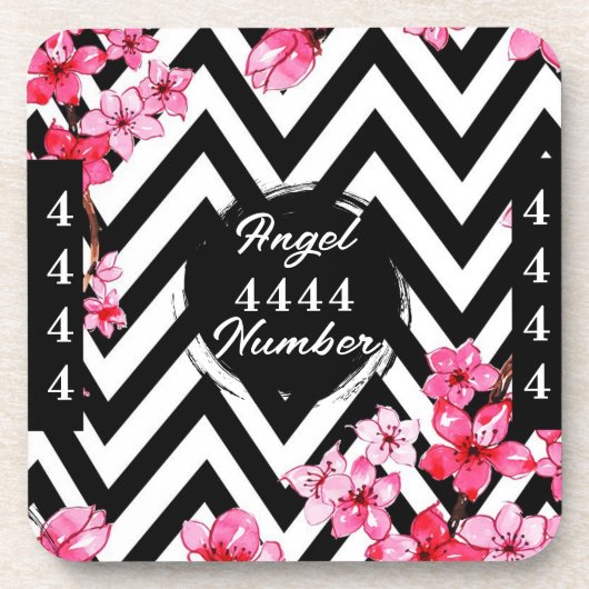 Angel Nummer "4444" Getränkeuntersetzer (Vorderseite)