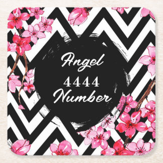 Angel Nummer "4444" Rechteckiger Pappuntersetzer