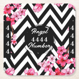 Angel Nummer "4444" Rechteckiger Pappuntersetzer