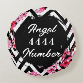 Angel Nummer "4444" Rundes Kissen