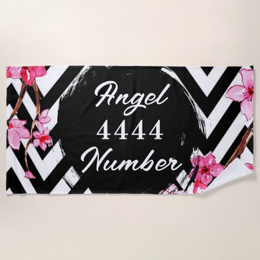 Angel Nummer "4444" Strandtuch (Vorderseite)