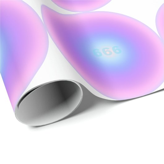 Angel Nummer 666 Reflektiert - Engel Zahlen grau Geschenkpapier (Rolleneckpunkt)