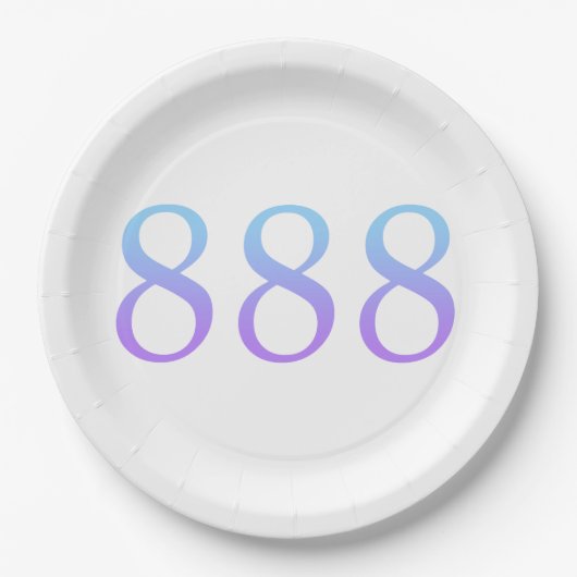 Angel Nummer 888 - Saldo Pappteller (Vorderseite)