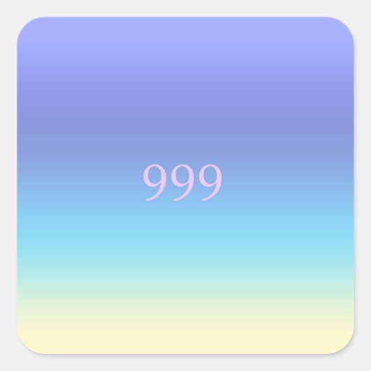 Angel Nummer 999 Quadratischer Aufkleber (Vorderseite)