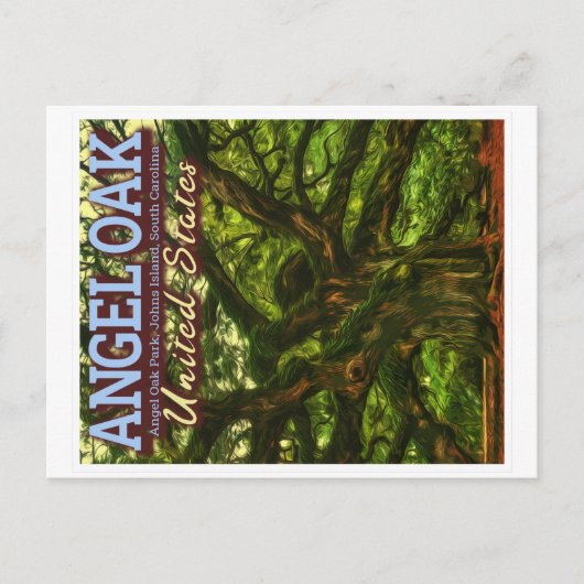 ANGEL OAK - CHARLESTON SÜDCAROLINA USA POSTKARTE (Vorderseite)