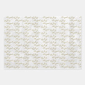 Angel of Joy Elegant Gold Weiße Perlen & Spitzen Geschenkpapier Set (Vorderseite 3)