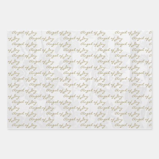Angel of Joy Elegant Gold Weiße Perlen & Spitzen Geschenkpapier Set (Vorderseite 3)