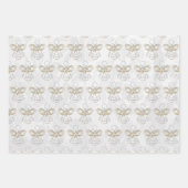 Angel of Joy Elegant Gold Weiße Perlen & Spitzen Geschenkpapier Set (Vorderseite)