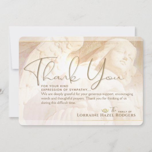 Angel of Light Memorial Beileid Dankeschön Card Einladung (Vorderseite)