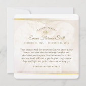 Angel of Light Square Beileid Danke Karte (Rückseite)