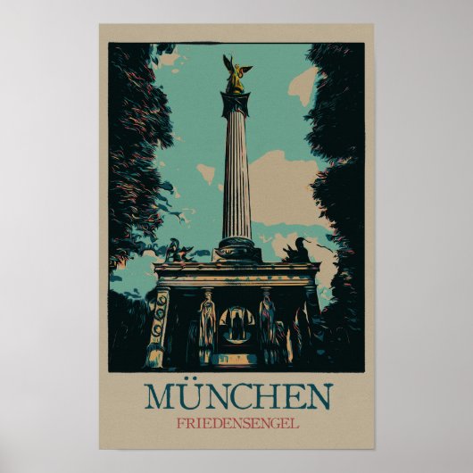 Angel of Peace Monument, München, Deutschland Poster (Vorne)