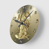 Angel of Protection Runde Wanduhr (Winkel)