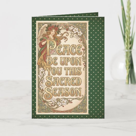 Angel of the Sacred Season Folded Greeting Card Karte (Vorderseite)