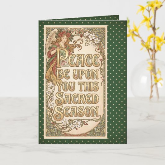 Angel of the Sacred Season Folded Greeting Card Karte (Gelbe Blume)