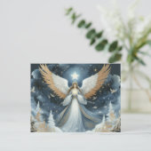 Angel on Christmas night beautiful Postkarte (Stehend Vorderseite)