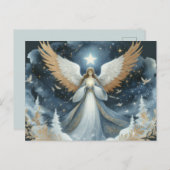 Angel on Christmas night beautiful Postkarte (Vorne/Hinten)