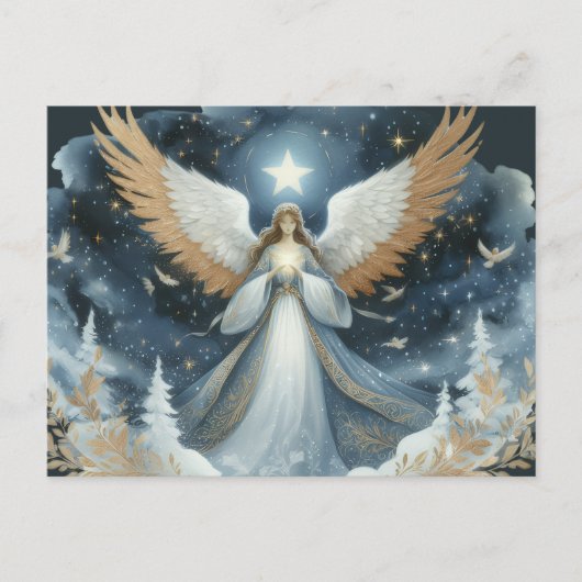 Angel on Christmas night beautiful Postkarte (Vorderseite)