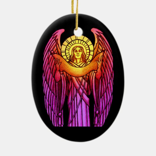 Angel-Ornament aus Hartglas Keramik Ornament (Hinten)