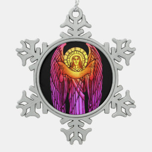 Angel-Ornament aus Hartglas Schneeflocken Zinn-Ornament