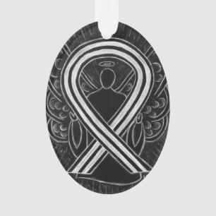 Angel-Ornamente aus schwarzem und weißem Bewusstse Ornament