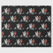 ANGEL PAINING RED BLUME Schwarz-weiß Weihnachten Geschenkpapier (Flach)