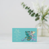 Angel & Peacock Vintage Illustration Visitenkarte (Stehend Vorderseite)