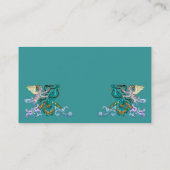 Angel & Peacock Vintage Illustration Visitenkarte (Rückseite)