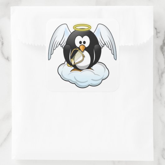 ANGEL PENGUIN QUADRATISCHER AUFKLEBER (Tasche)