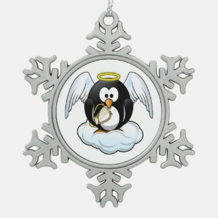 ANGEL PENGUIN SCHNEEFLOCKEN Zinn-Ornament