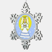Angel Pewter Weihnachtsschmuck Schneeflocken Zinn-Ornament (Rechts)