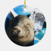 Angel Pig Keramikornament (Hinten)