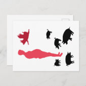 Angel Pigs Happy Meal Vegeterian Postkarte (Vorne/Hinten)