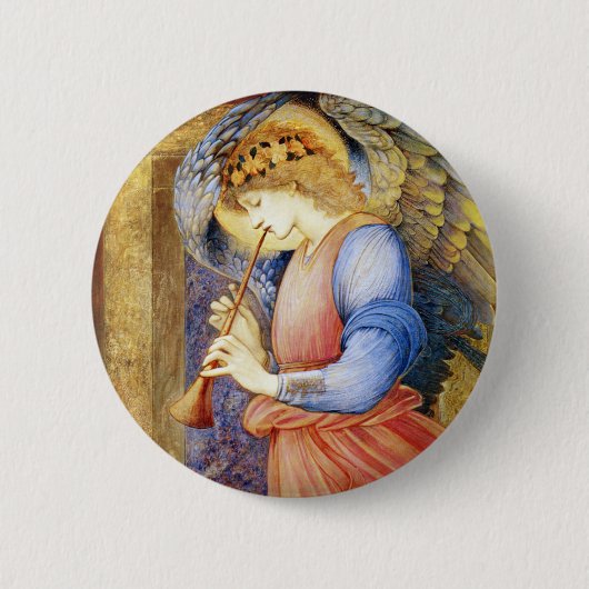 Angel Playing a Flageolet Burne-Jones Button-Butto Button (Vorderseite)