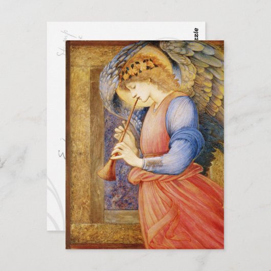 Angel Playing a Flageolet - Edward Burne-Jones Postkarte (Vorne/Hinten)