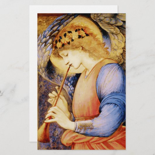 "Angel Playing a Flageolet" von Edward Burne Jones Briefpapier (Vorne/Hinten)