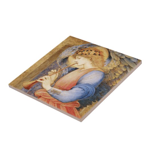 Angel Playing a Flageolet (von Edward Burne-Jones) Fliese (Seite)