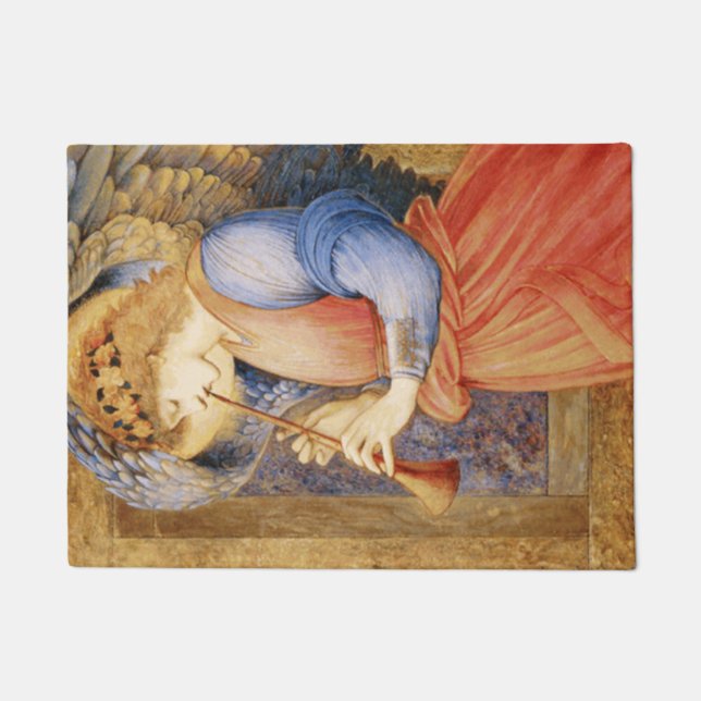 Angel Playing a Flageolet (von Edward Burne-Jones) Fußmatte (Vorderseite)