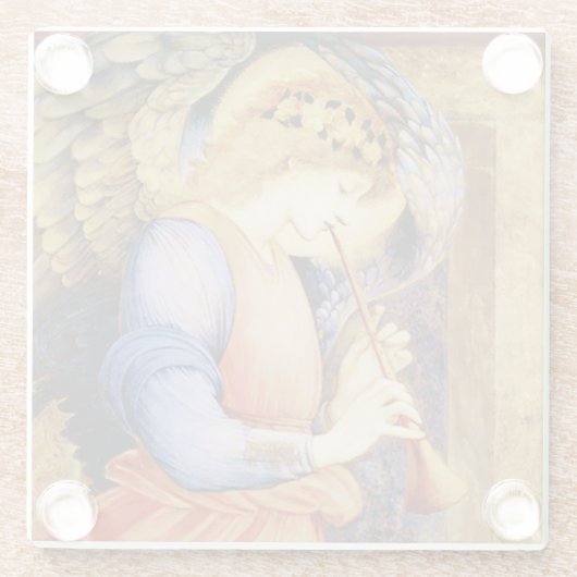 "Angel Playing a Flageolet" von Edward Burne Jones Glasuntersetzer (Rückseite)