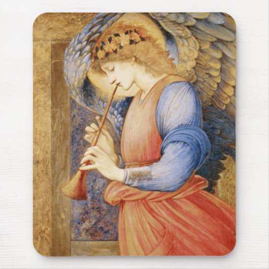 Angel Playing a Flageolet (von Edward Burne-Jones) Mousepad (Vorne)