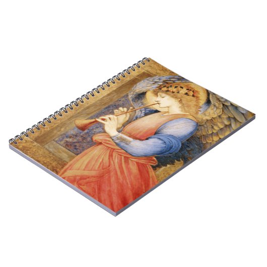 Angel Playing a Flageolet (von Edward Burne-Jones) Notizblock (Linke Seite)