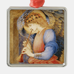 Angel Playing a Flageolet (von Edward Burne-Jones) Ornament Aus Metall